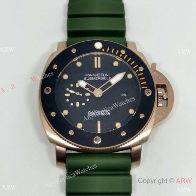 Copy Panerai PAM 974 Luminor Submersible 47MM Rose Gold Wrist